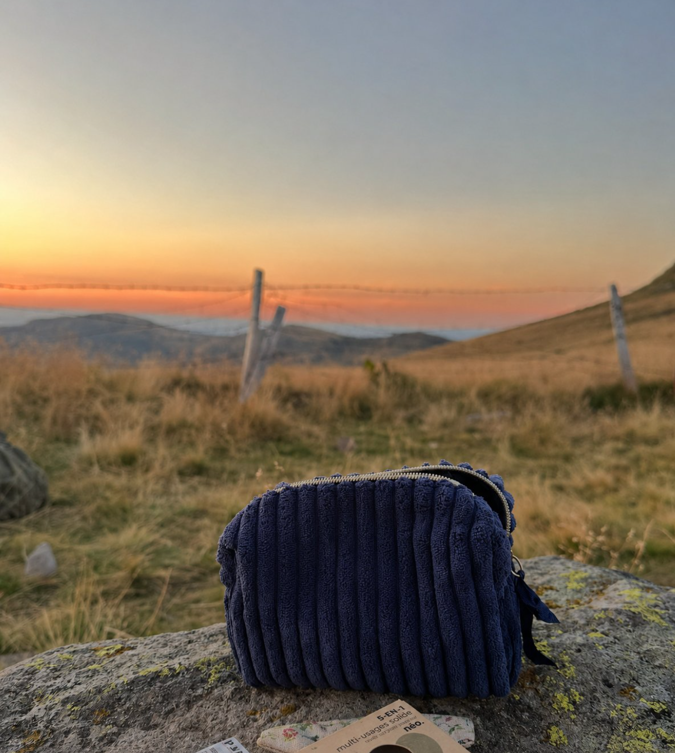Trousse de toilette en éponge de coton upcyclée